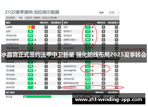 水晶宫正式签约法甲中卫新星 强化防线布局2025夏季转会